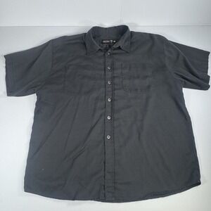 Jesse James Industrial Workwear Black Short Sleeve Button Shirt Mens 2XL Y2K